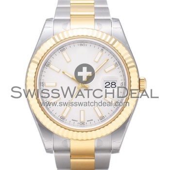 SWISS DATEJUST II STYLE 2-TONE WHITE 41MM