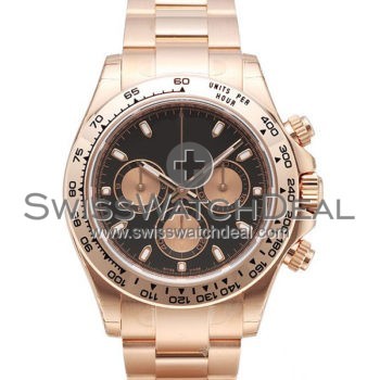 SWISS DAYTONA STYLE ROSE GOLD BLACK 40MM