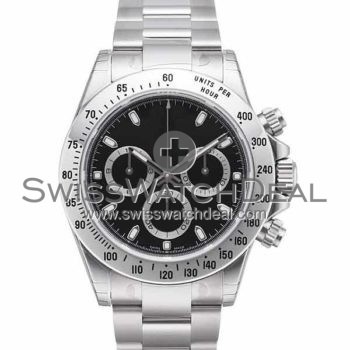SWISS DAYTONA STYLE STEEL BLACK 40MM