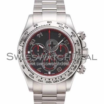 SWISS DAYTONA STYLE STEEL BLACK ARABIC 40MM