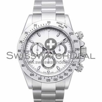 SWISS DAYTONA STYLE STEEL WHITE 40MM