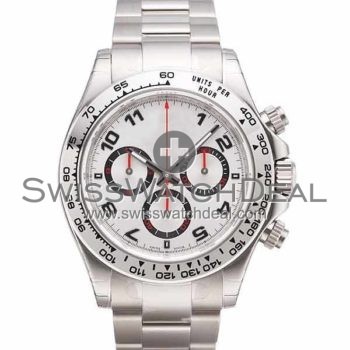 SWISS DAYTONA STYLE STEEL WHITE ARABIC 40MM