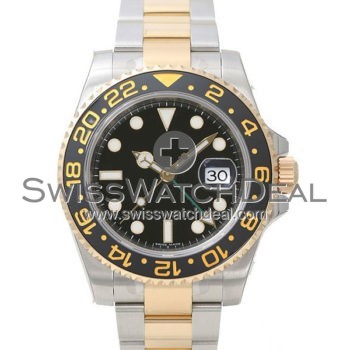SWISS GMT MASTER II STYLE 2TONE BLACK 40MM