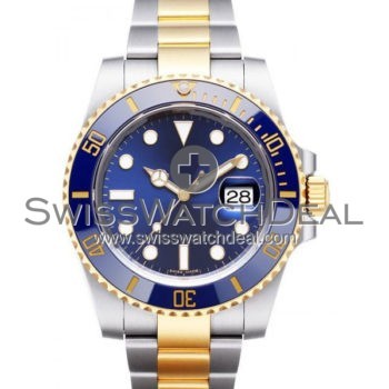 SWISS SUBMARINER STYLE 2-TONE BLUE CERAMIC 40MM